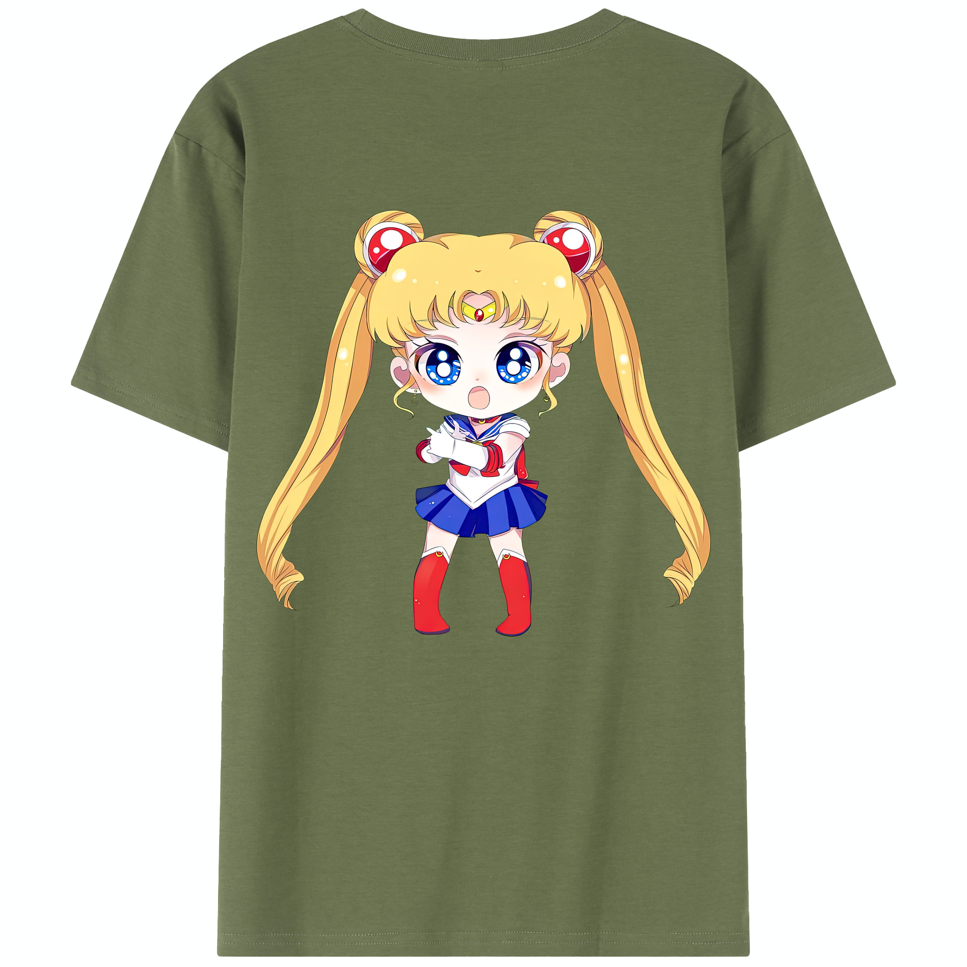 （画像用） 美少女戦士セーラームーン 月野 うさぎ つきの うさぎ Sailor Moon Tsukino Usagi 綿100％半袖Tシャツ（背面プリント）